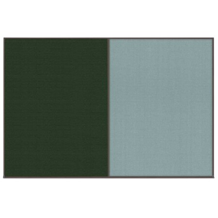 United Visual Products Enclosed Corkboard, 1 Door, 72"x48", 4" Fra, UV3405-SATIN-MEDGRY UV3405-SATIN-MEDGRY